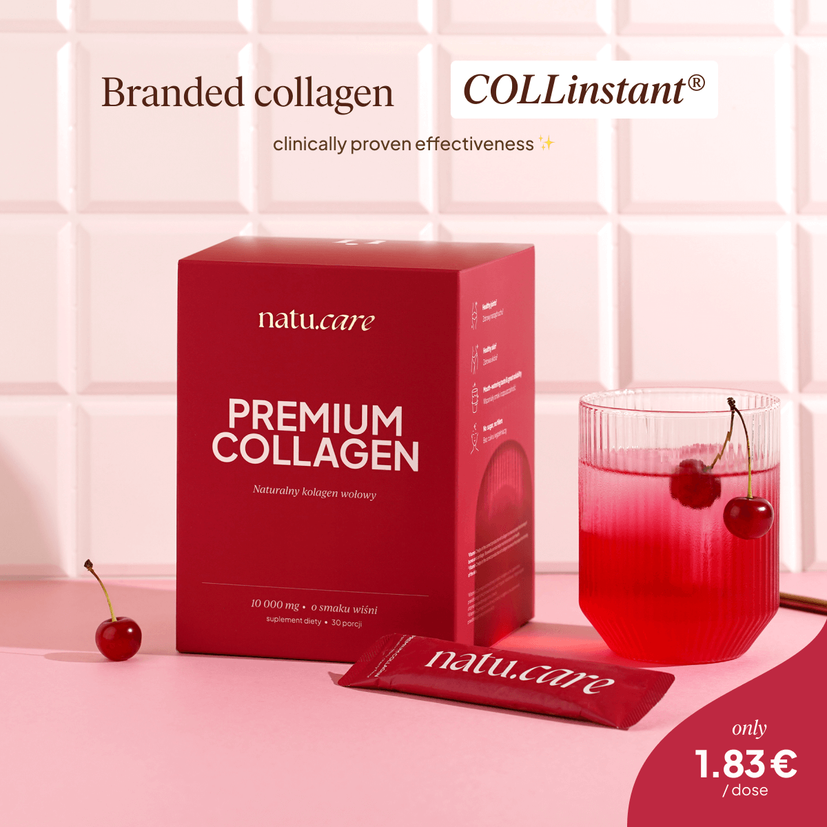 Premium Collagen Sport 10000 mg, Ciliegia