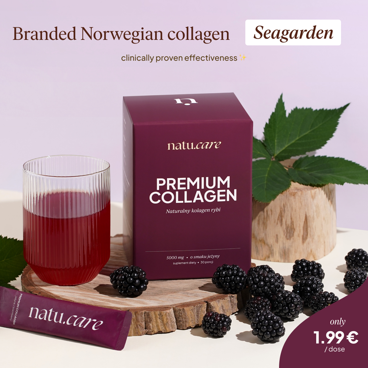 Premium Collagen Beauty 5000 mg, Blackberry: tester 3 sachets