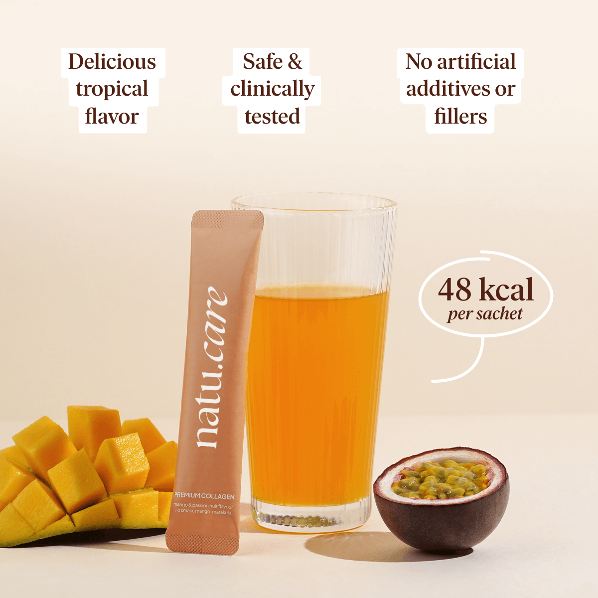 Premium Collagen Beauty 10000 mg, Mango-Frutto della passione