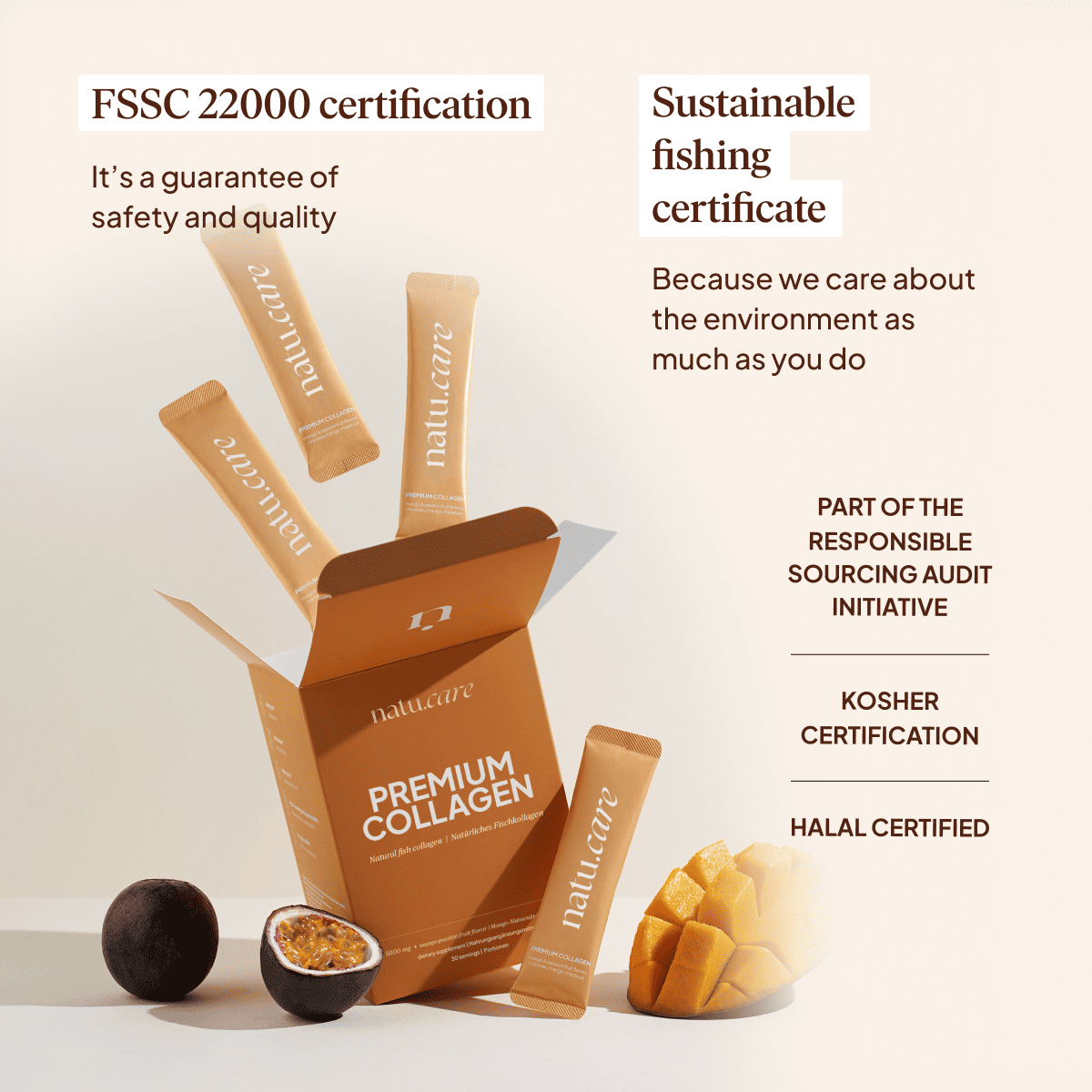 Premium Collagen Beauty 5000 mg, Mango-Passionsfrucht