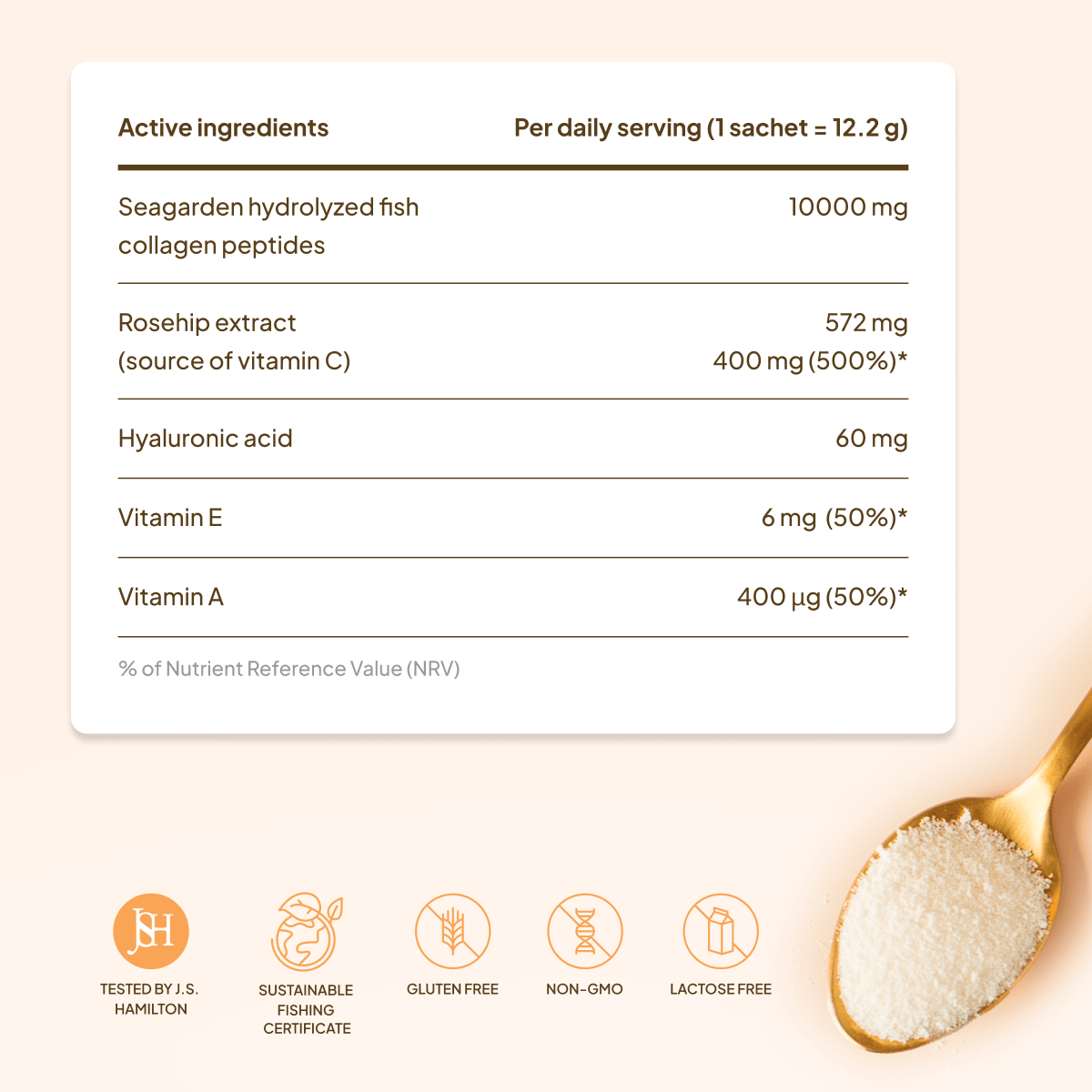 Premium Collagen Beauty 10000 mg, Mango-Frutto della passione