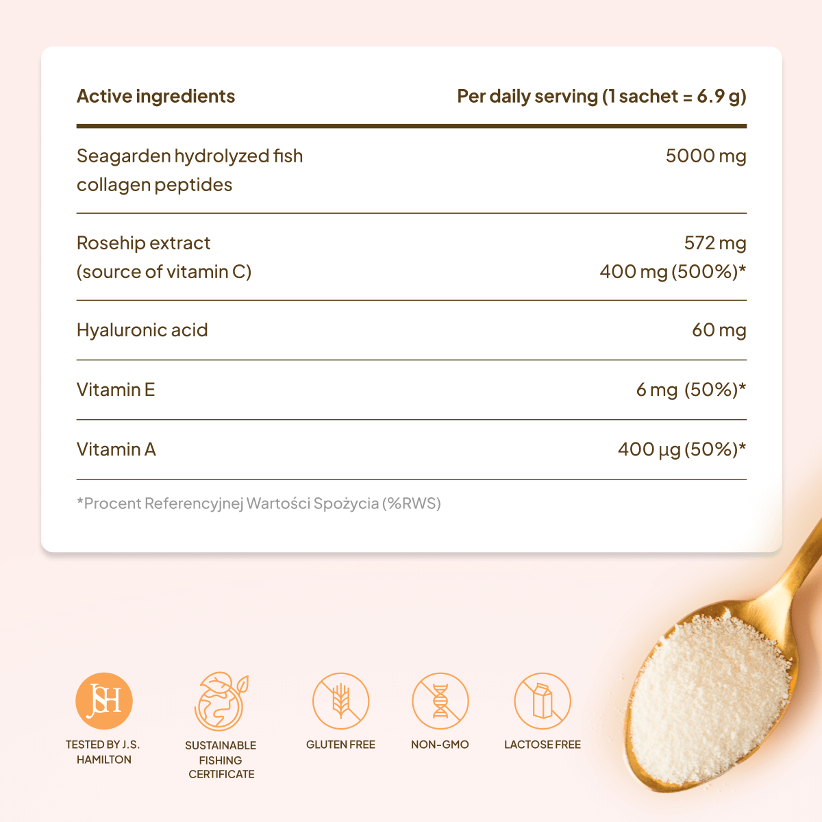 Premium Collagen Beauty 5000 mg, Strawberry-Rhubarb