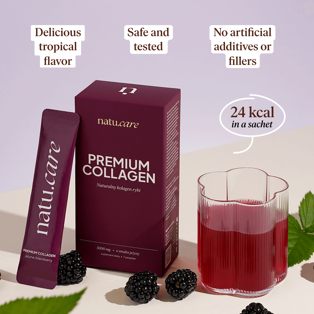 Premium Collagen Beauty 5000 mg, Blackberry: 7 sachets