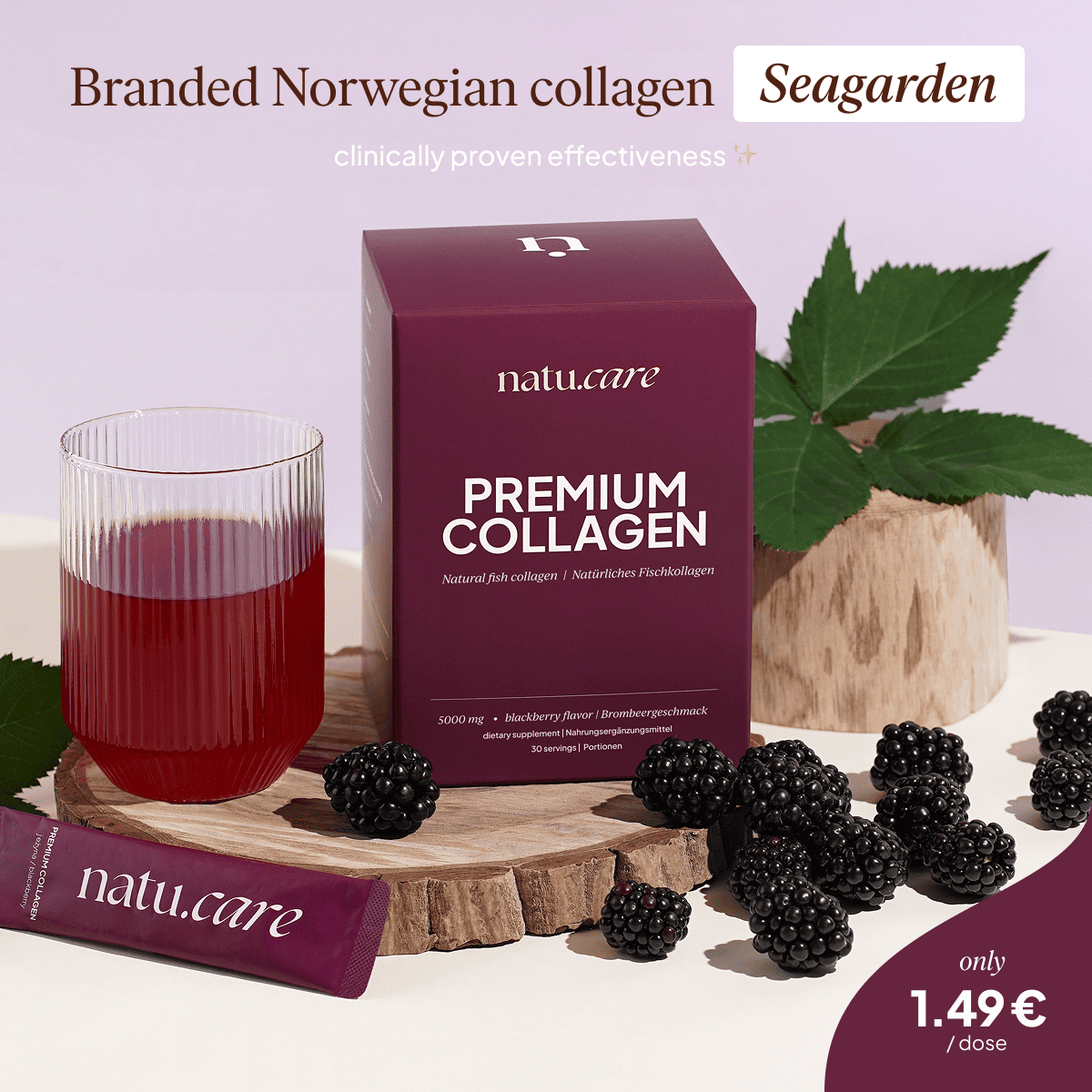 Premium Collagen Beauty 5000 mg, Brombeere