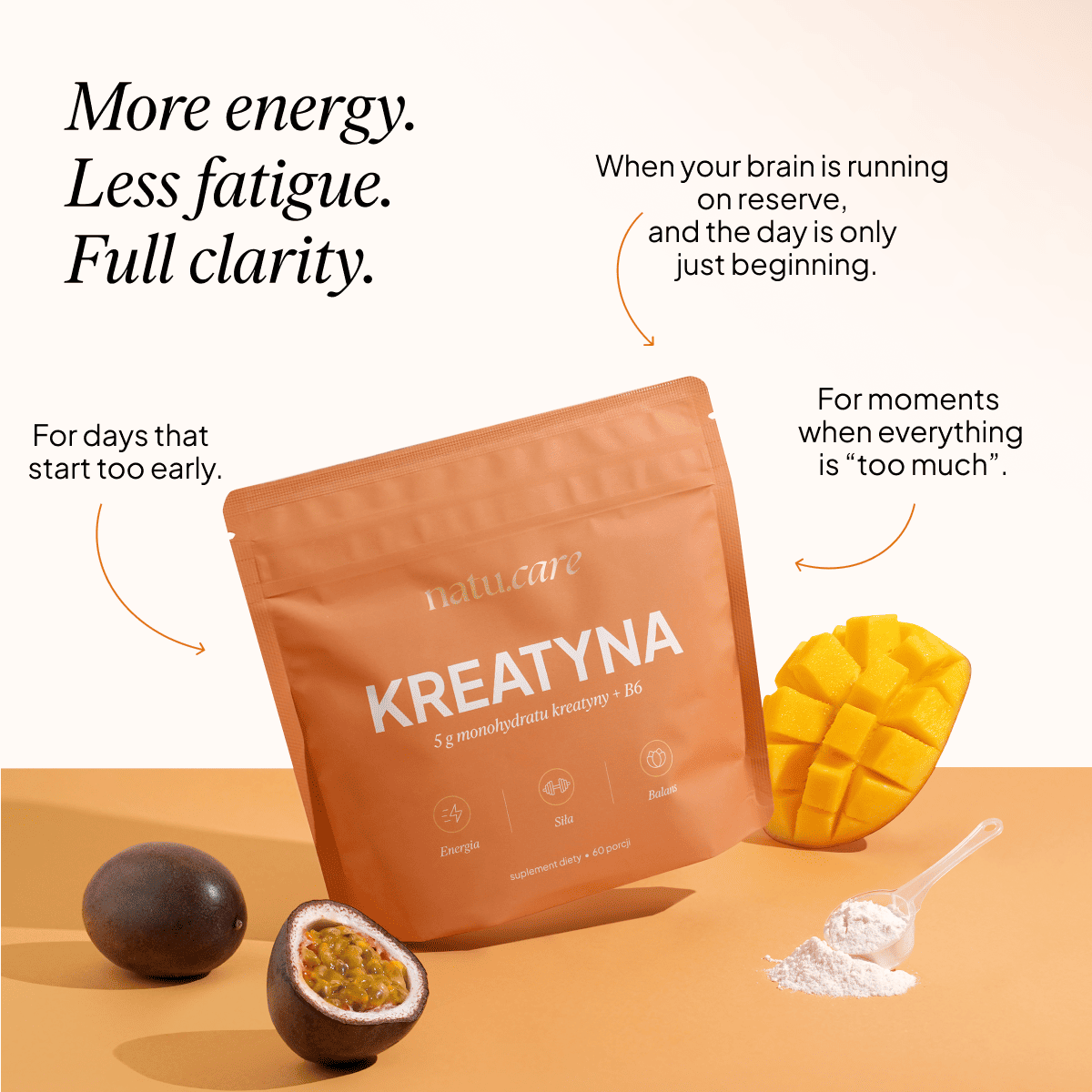 Creatine+B6, mango–passion fruit